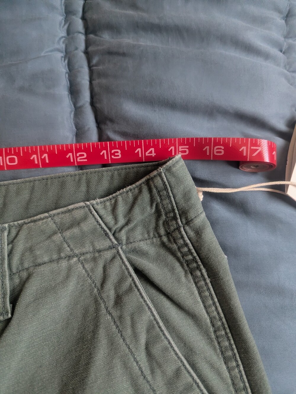 NWT MOTHER Olive Green Wide-Leg Cotton Trousers - Major Sneak Fray in Roger That - Picture 8 of 9